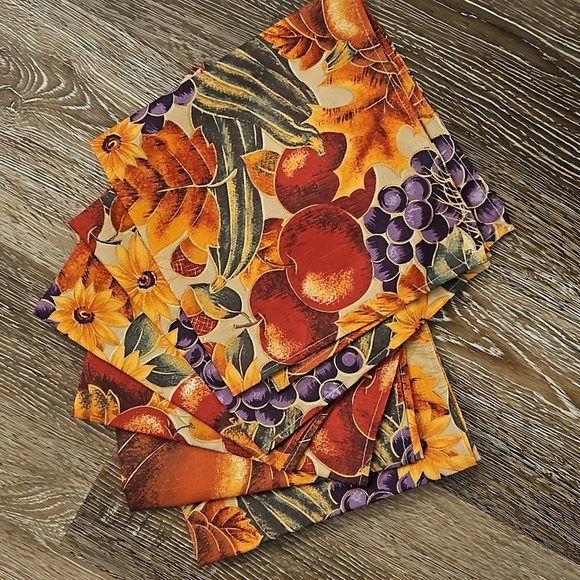 Fall Harvest Dinner Napkins Set Of 6 - Picture 5 of 5